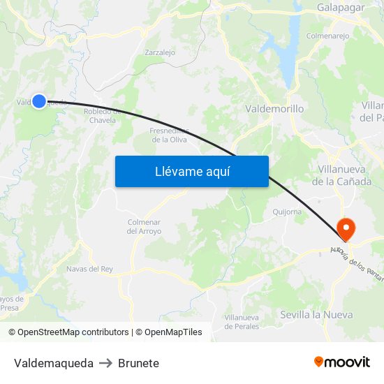 Valdemaqueda to Brunete map
