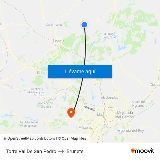 Torre Val De San Pedro to Brunete map