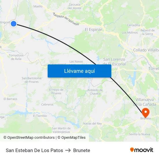 San Esteban De Los Patos to Brunete map