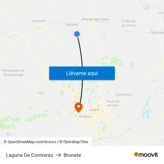Laguna De Contreras to Brunete map