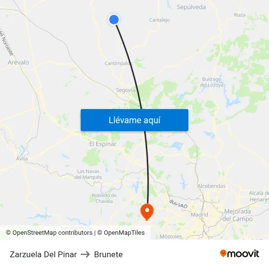 Zarzuela Del Pinar to Brunete map