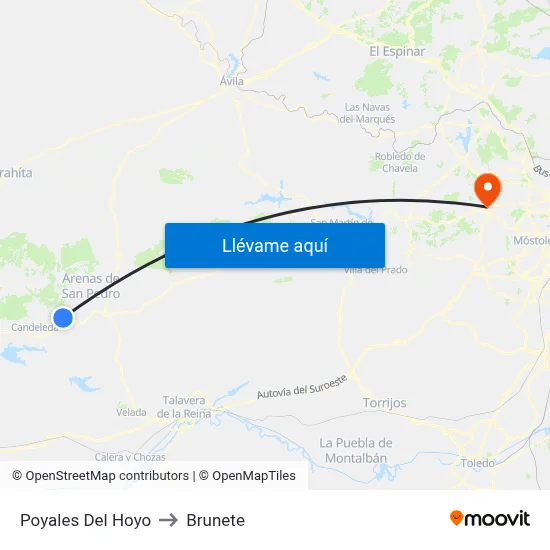 Poyales Del Hoyo to Brunete map
