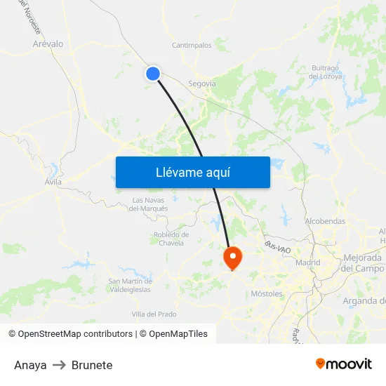 Anaya to Brunete map