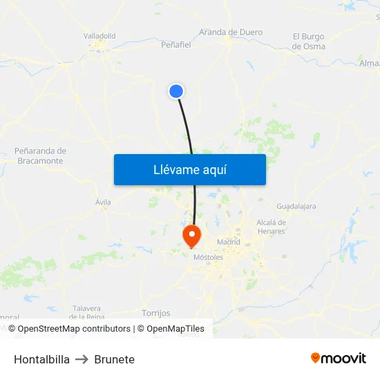 Hontalbilla to Brunete map
