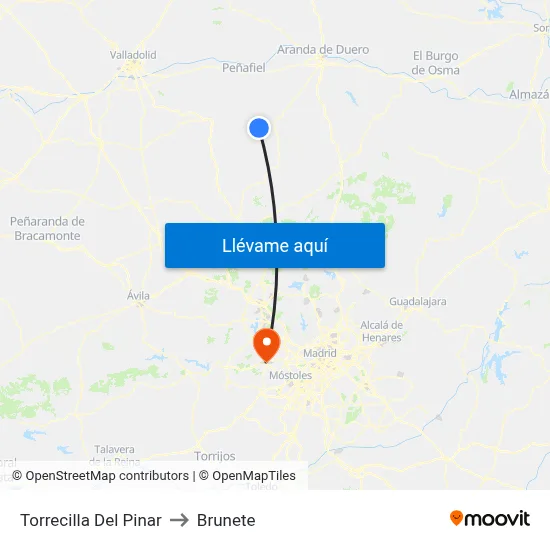 Torrecilla Del Pinar to Brunete map