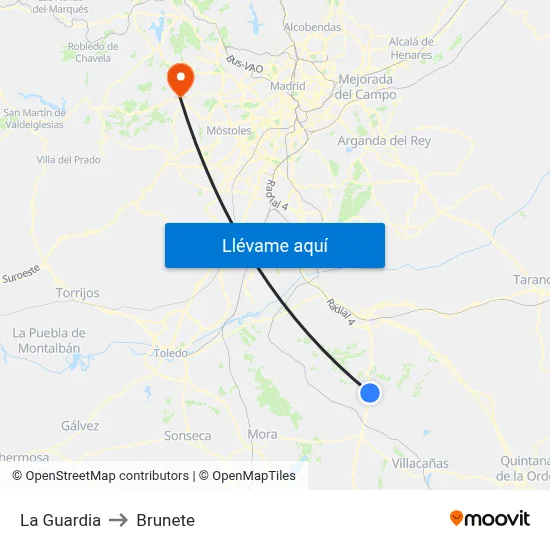 La Guardia to Brunete map