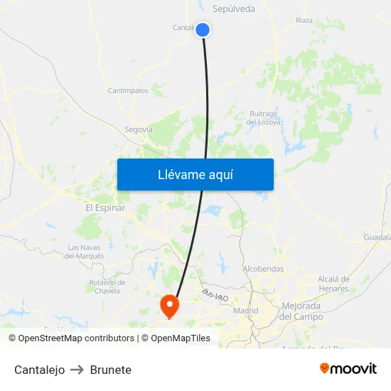 Cantalejo to Brunete map
