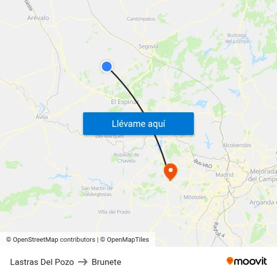 Lastras Del Pozo to Brunete map