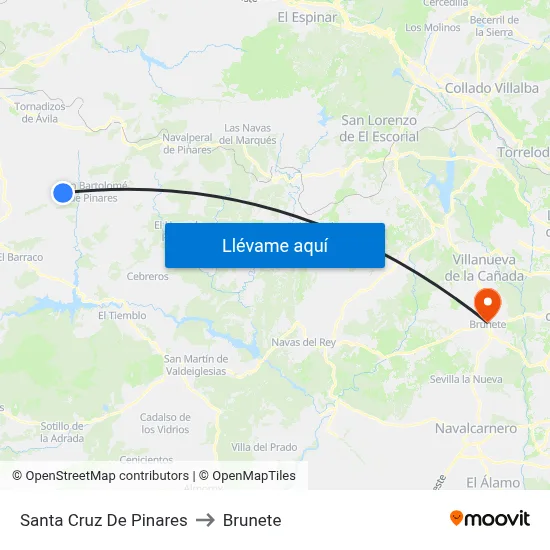Santa Cruz De Pinares to Brunete map