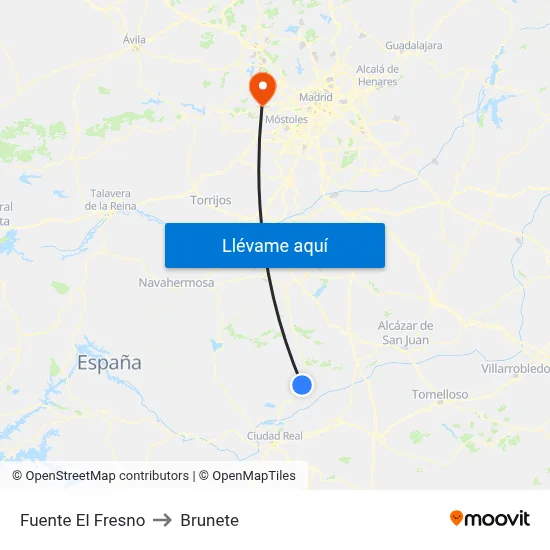 Fuente El Fresno to Brunete map