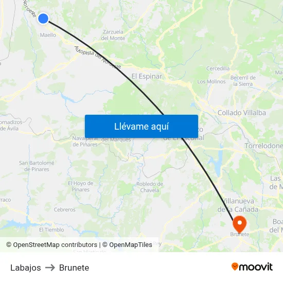Labajos to Brunete map