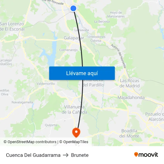 Cuenca Del Guadarrama to Brunete map