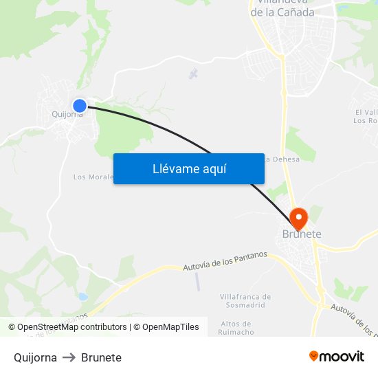 Quijorna to Brunete map