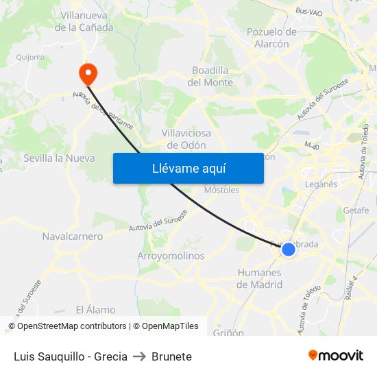 Luis Sauquillo - Grecia to Brunete map