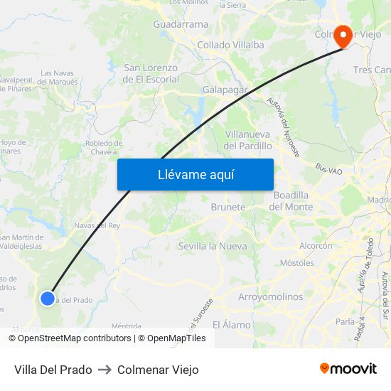 Villa Del Prado to Colmenar Viejo map