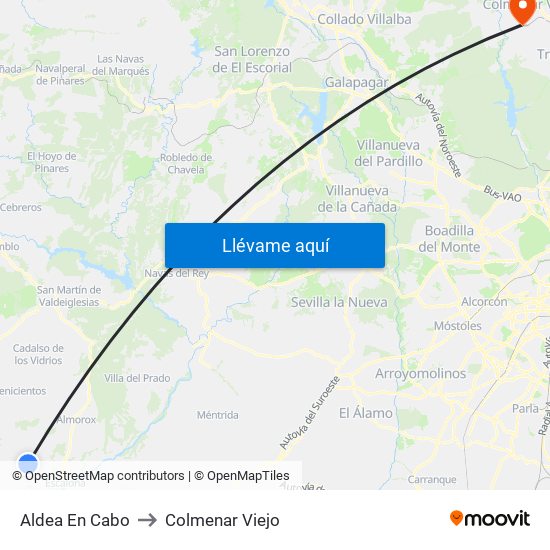 Aldea En Cabo to Colmenar Viejo map