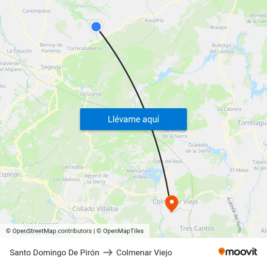 Santo Domingo De Pirón to Colmenar Viejo map