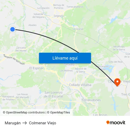 Marugán to Colmenar Viejo map