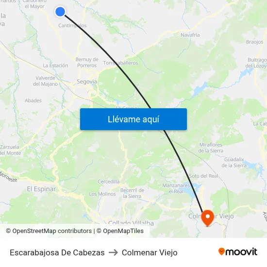 Escarabajosa De Cabezas to Colmenar Viejo map