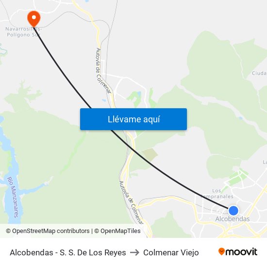 Alcobendas - S. S. De Los Reyes to Colmenar Viejo map