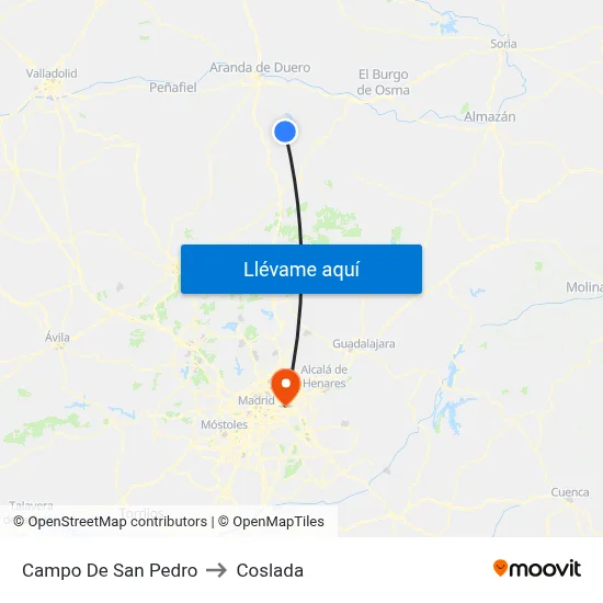 Campo De San Pedro to Coslada map