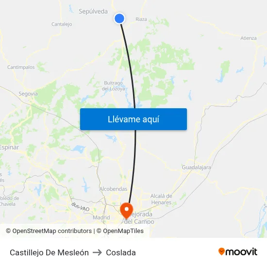 Castillejo De Mesleón to Coslada map