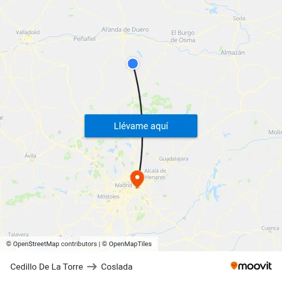 Cedillo De La Torre to Coslada map