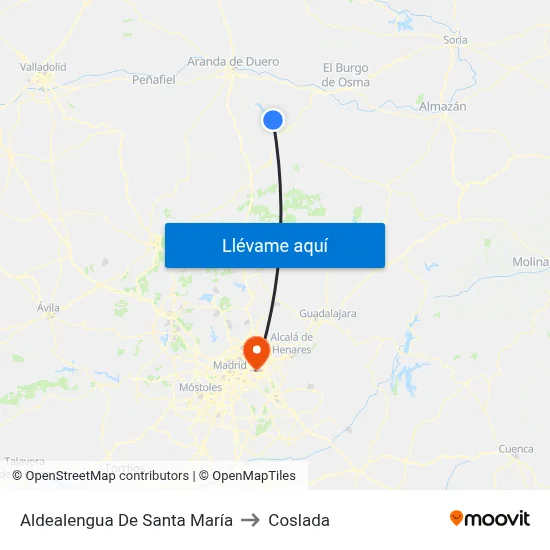 Aldealengua De Santa María to Coslada map