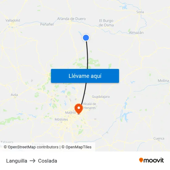 Languilla to Coslada map