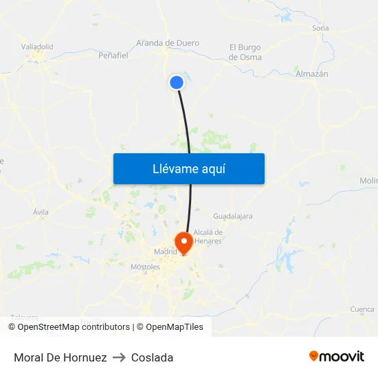 Moral De Hornuez to Coslada map