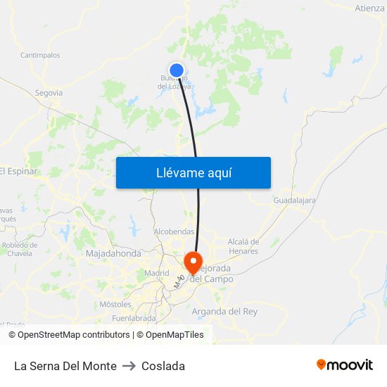 La Serna Del Monte to Coslada map