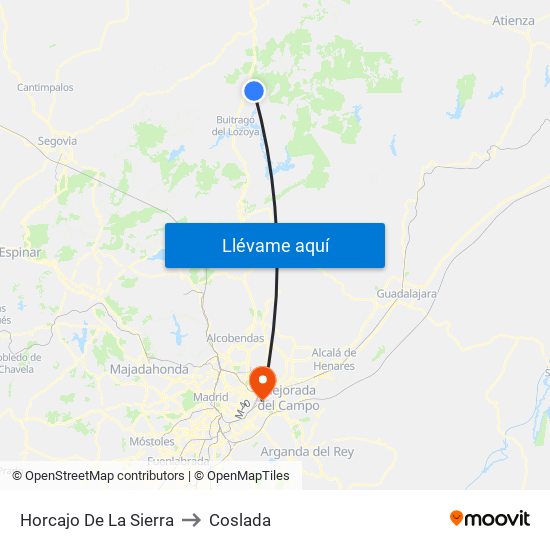 Horcajo De La Sierra to Coslada map