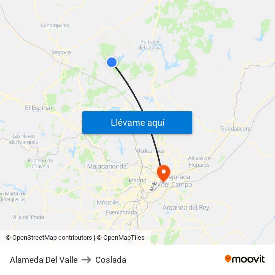 Alameda Del Valle to Coslada map