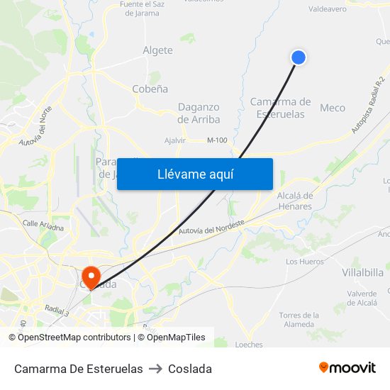Camarma De Esteruelas to Coslada map