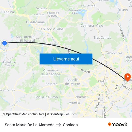 Santa María De La Alameda to Coslada map
