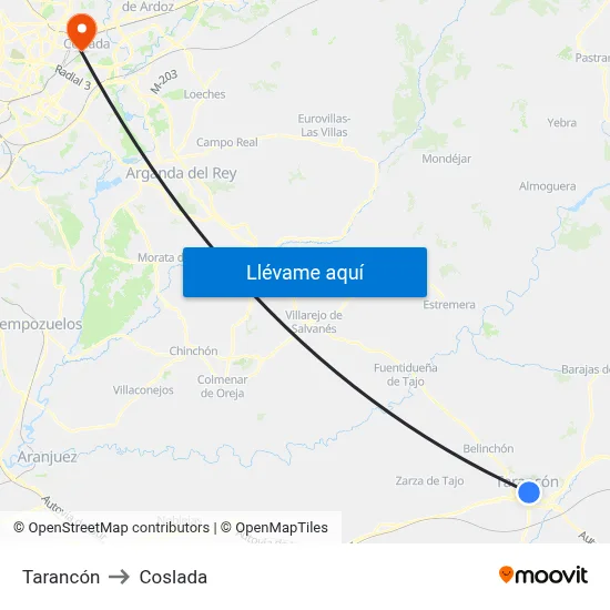 Tarancón to Coslada map