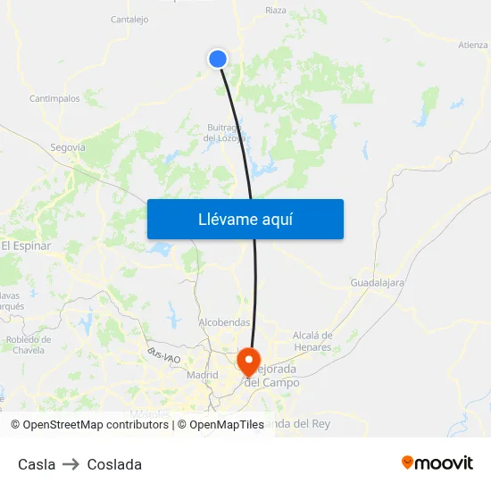 Casla to Coslada map