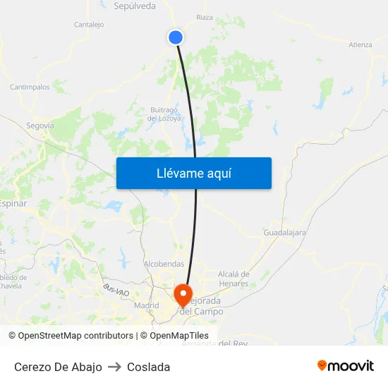 Cerezo De Abajo to Coslada map