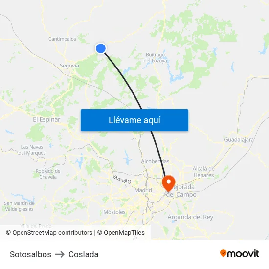 Sotosalbos to Coslada map