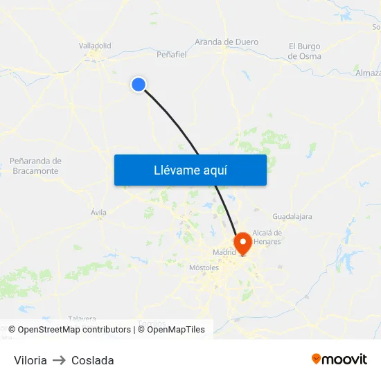 Viloria to Coslada map