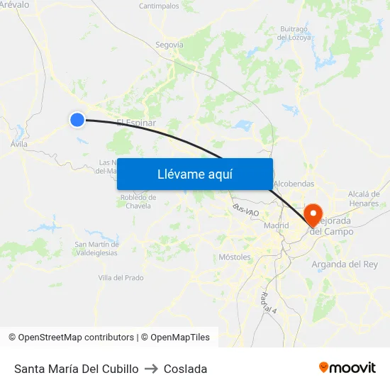 Santa María Del Cubillo to Coslada map