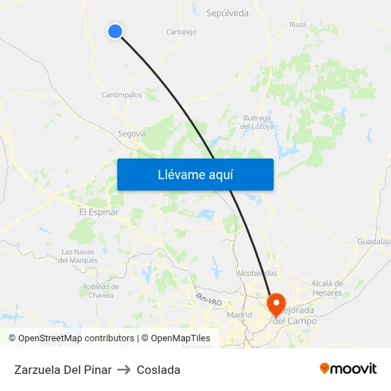Zarzuela Del Pinar to Coslada map