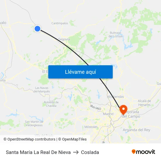 Santa María La Real De Nieva to Coslada map
