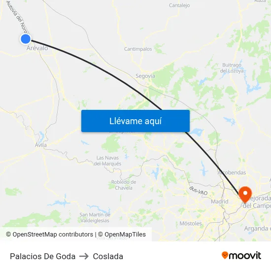 Palacios De Goda to Coslada map