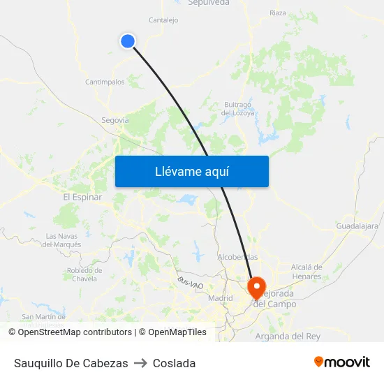 Sauquillo De Cabezas to Coslada map