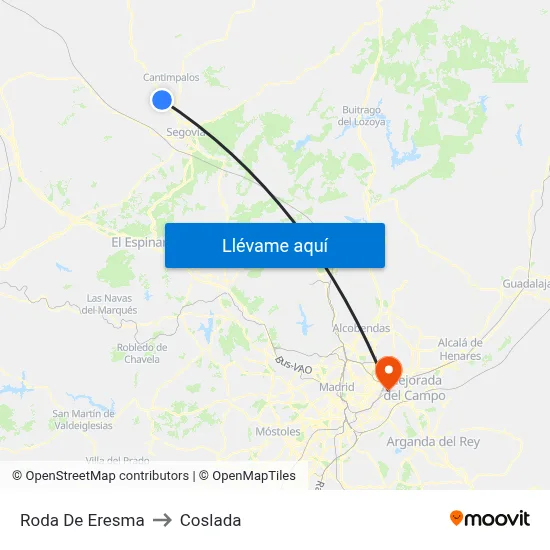 Roda De Eresma to Coslada map