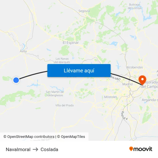 Navalmoral to Coslada map