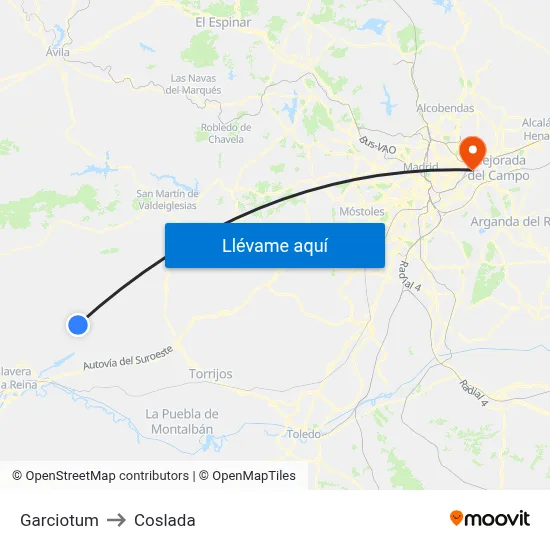 Garciotum to Coslada map
