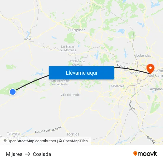Mijares to Coslada map