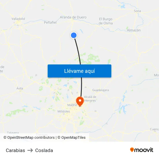 Carabias to Coslada map
